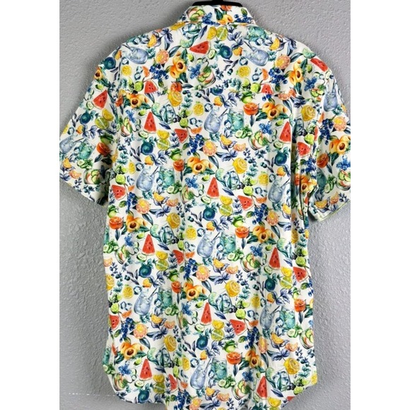 Luchiano Visconti Fruit Print Short-Sleeve Woven Men's Shirt, Size Small - Picture 5 of 6